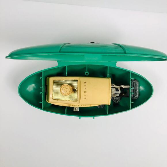 VTG SINGER 1960's Buttonholer Sewing Machine Attachment 6 Templates & Case MCM - Picture 3 of 10